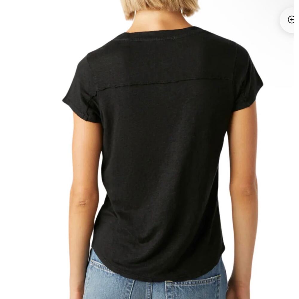 New Amo SWEETNESS V-NECK IN BLACK burnout shirt tshirt sz S small $150 - Picture 2 of 5
